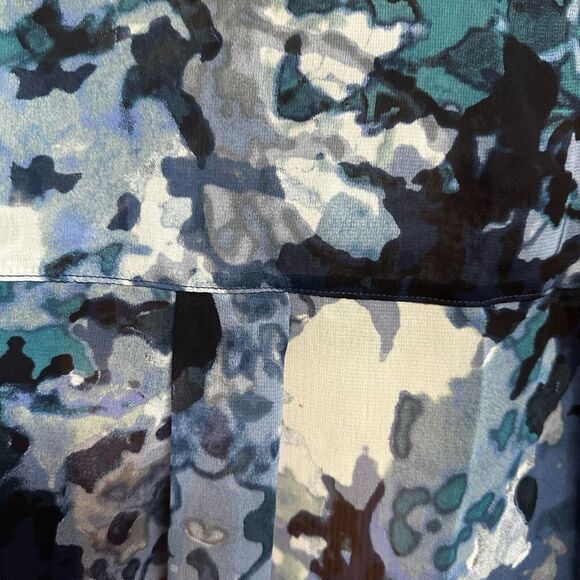 Logo Lounge Vest Women's Sz XS Indigo Multicolor Sheer‎ Back Watercolor Print - Picture 4 of 8